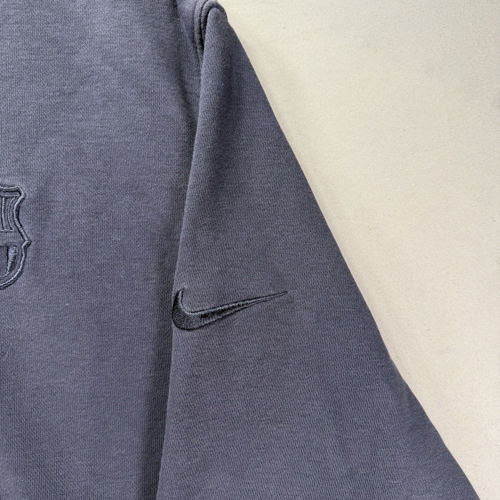 Nine FC Barcelona Sweatshirt Mens Large Blue Crewneck Fleece Soccer Crest - Picture 6 of 10